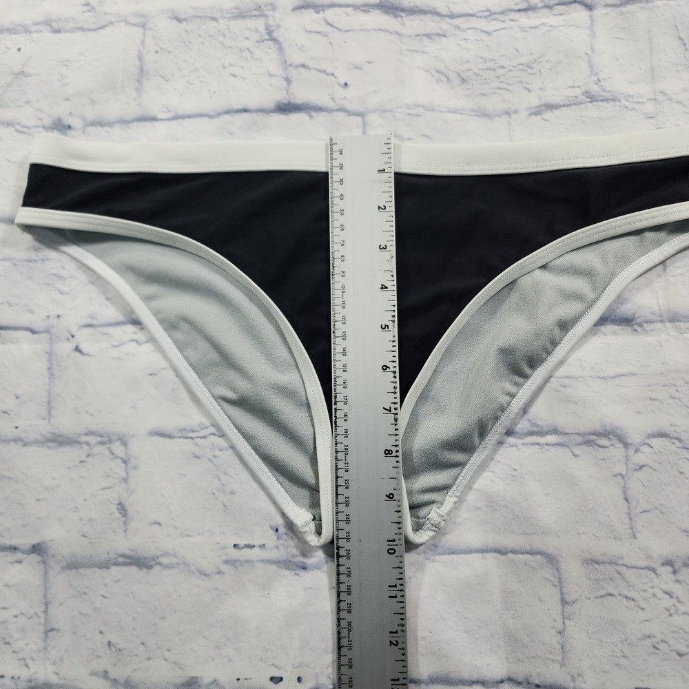 Speedo WOMENS SIZE L Swimsuit Bottom Bikini Creora Highclo Hipster Black White - Picture 3 of 11